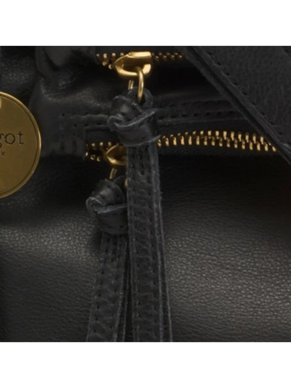MARGOT Leather Mickey Hobo With Double Zip Pockets